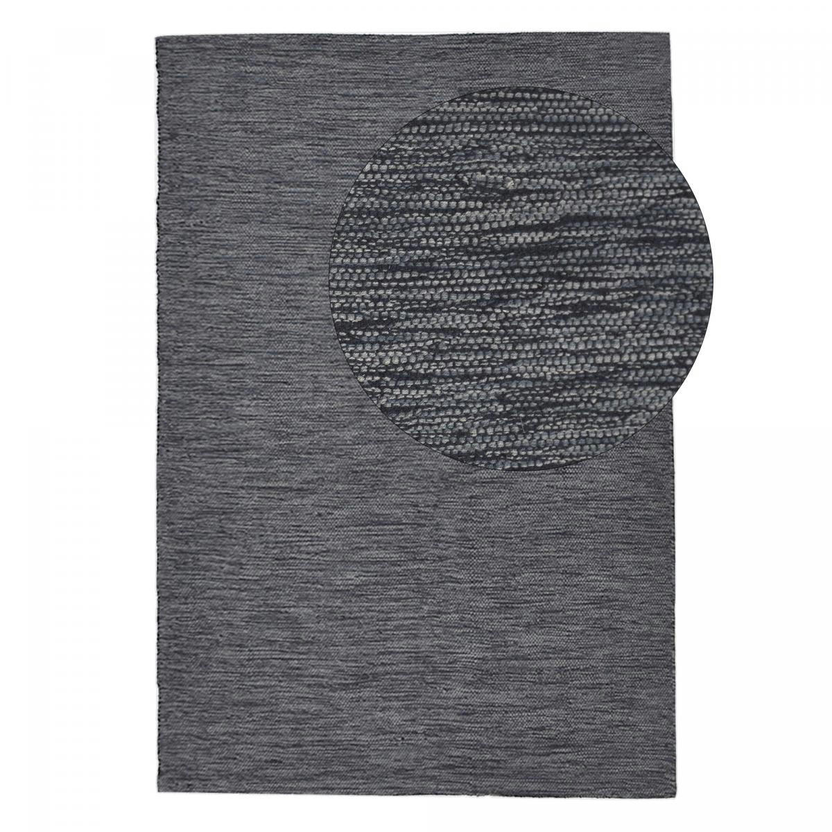 UNI CHINÉ 100% BIO - Tapis salon en coton gris 240x340
