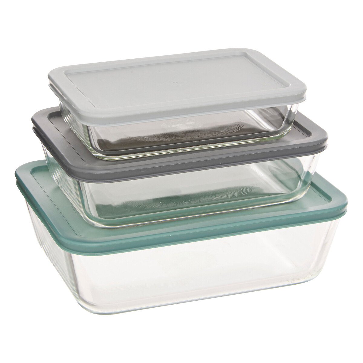 Conjunto de 3 caixas herméticas de vidro