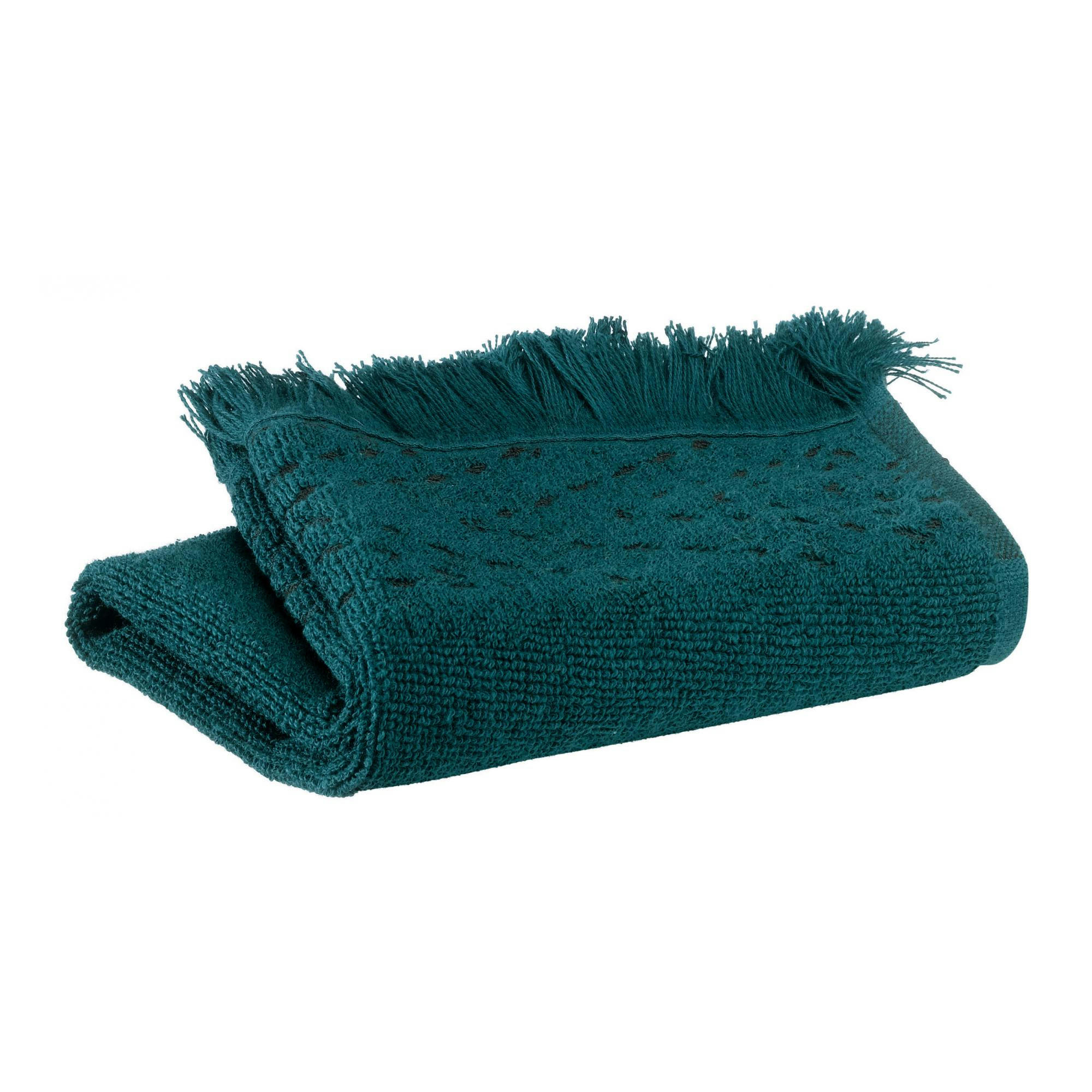 JULIA - Serviette invité  en coton petrole 30 x 50