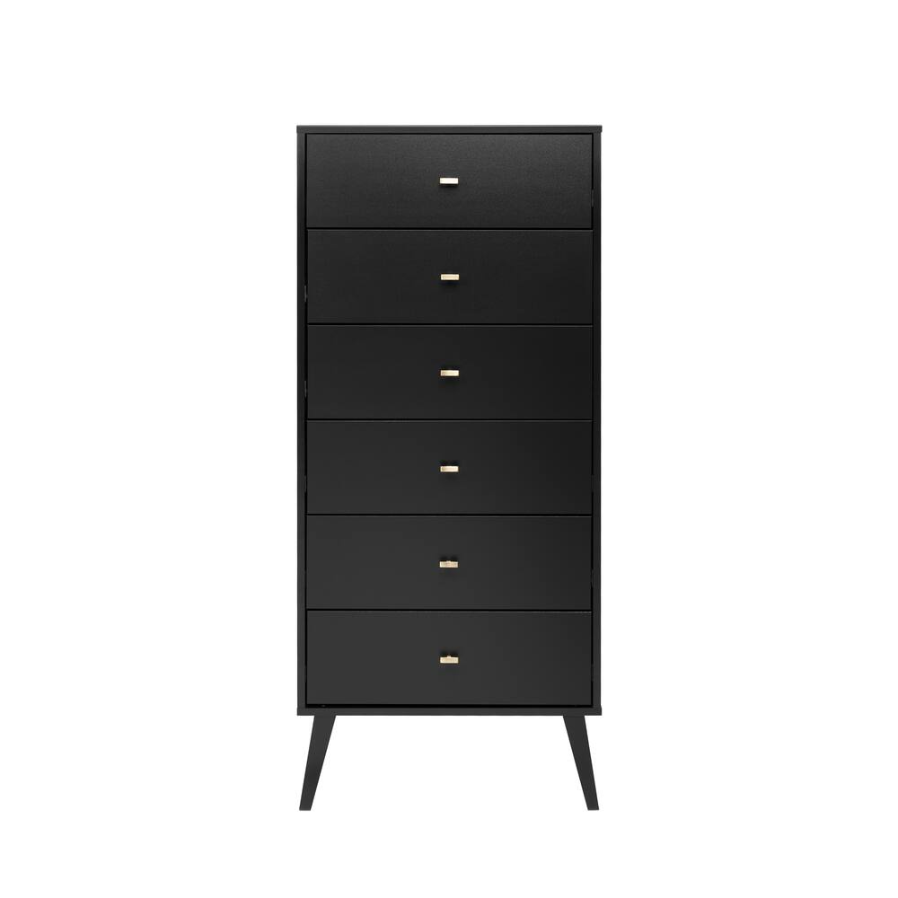 Prepac 6-Drawer Milo Mid-Century Modern Tall Chest