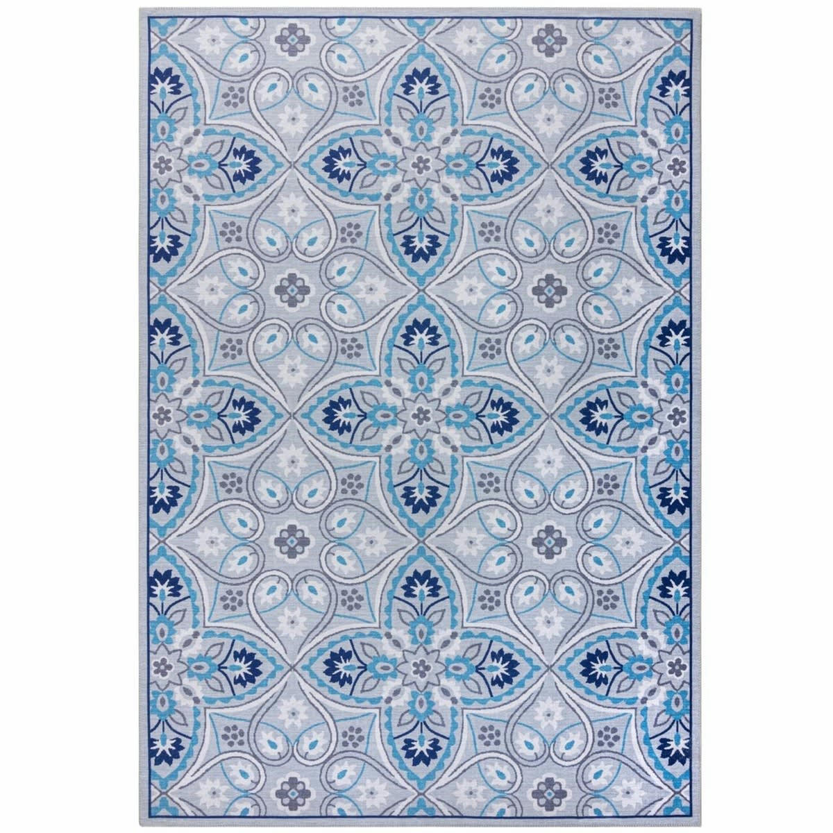 ELENA - Tapis intérieur extérieur en Polyester Bleu 160x230 cm