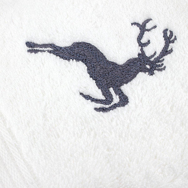 Drap de douche 70x130 cm HIRSH Blanc/Gris 600g/m2