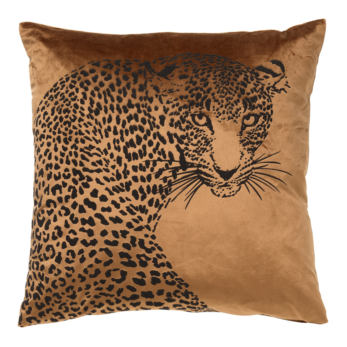 SIMBA - sierkussen 45x45 cm - dierenprint - panter - Tobacco Brown - bruin