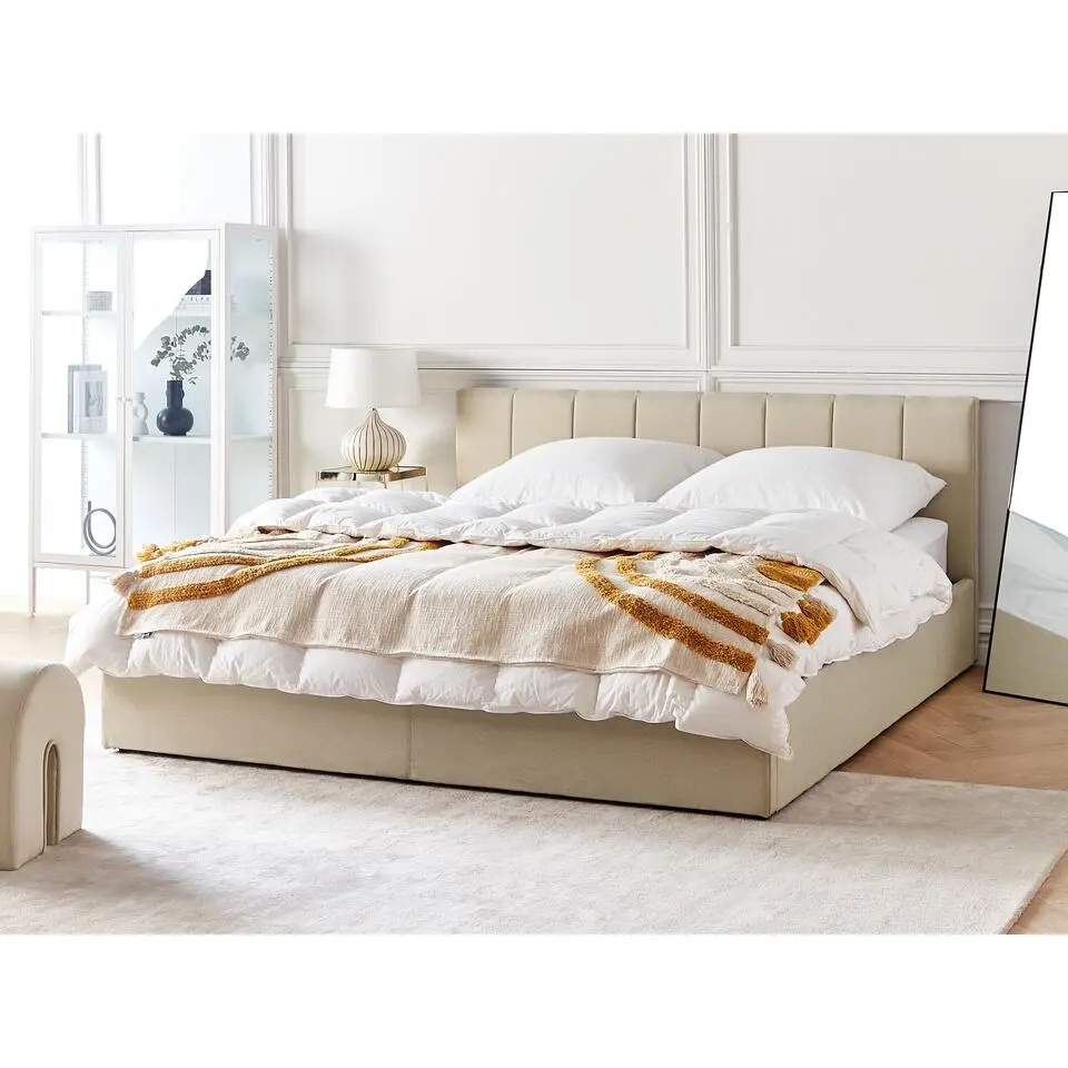 DREUX - Bed met opbergruimte - Beige - 180 x 200 cm - Polyester