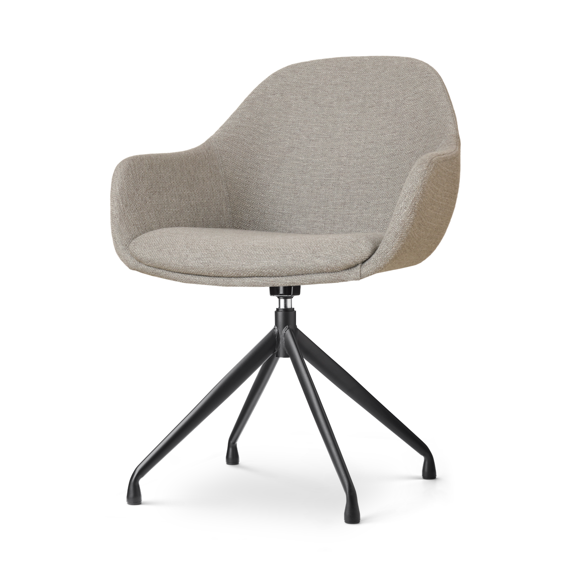 Nolon Nola-Mae Eetkamerstoel Warm Grijs - Draaibaar Zwart Onderstel