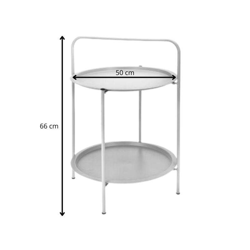 Bijzettafel grijs - metaal - &Oslash;50x66 cm