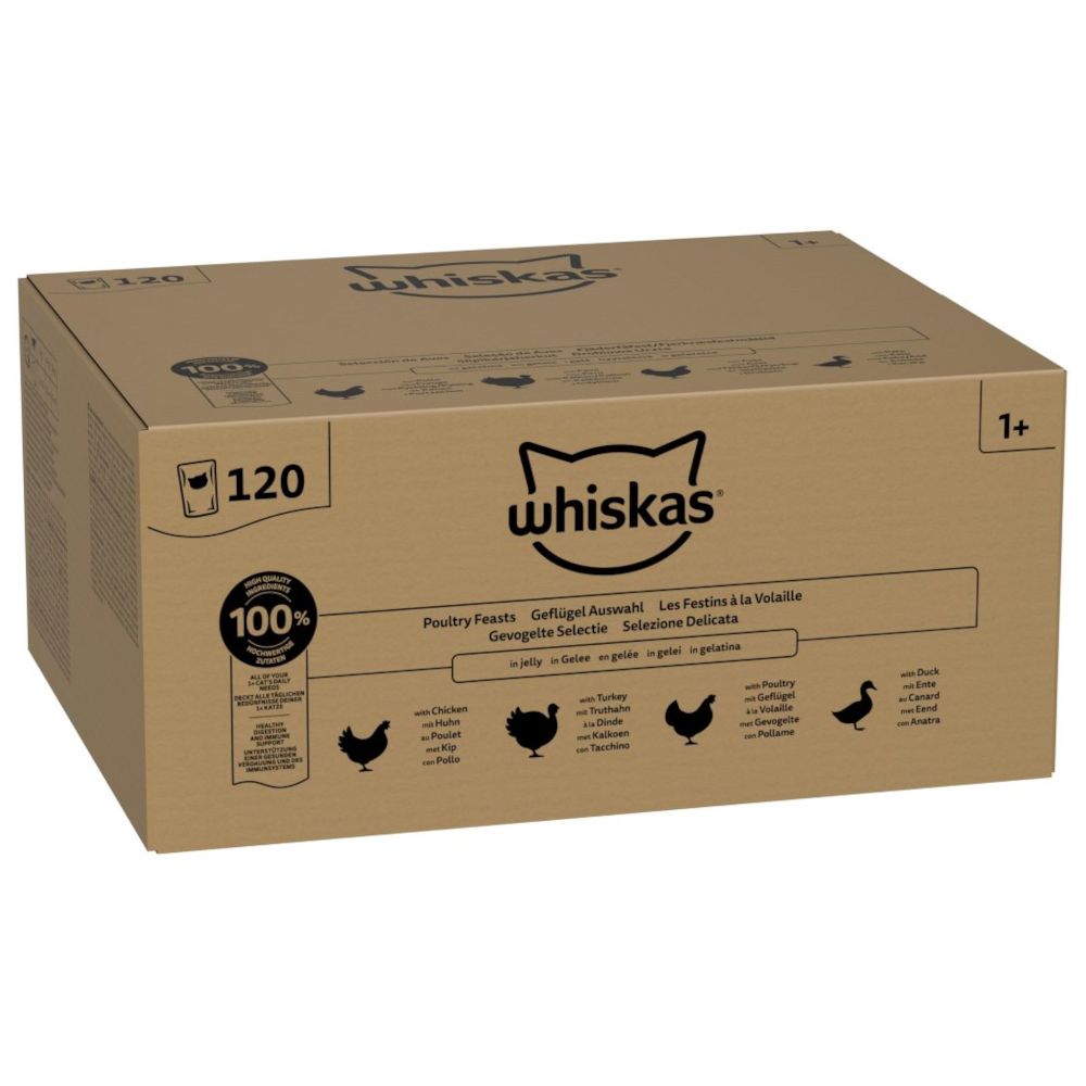 Whiskas Adult Pouches Poultry Selection in Jelly 120 x 85g
