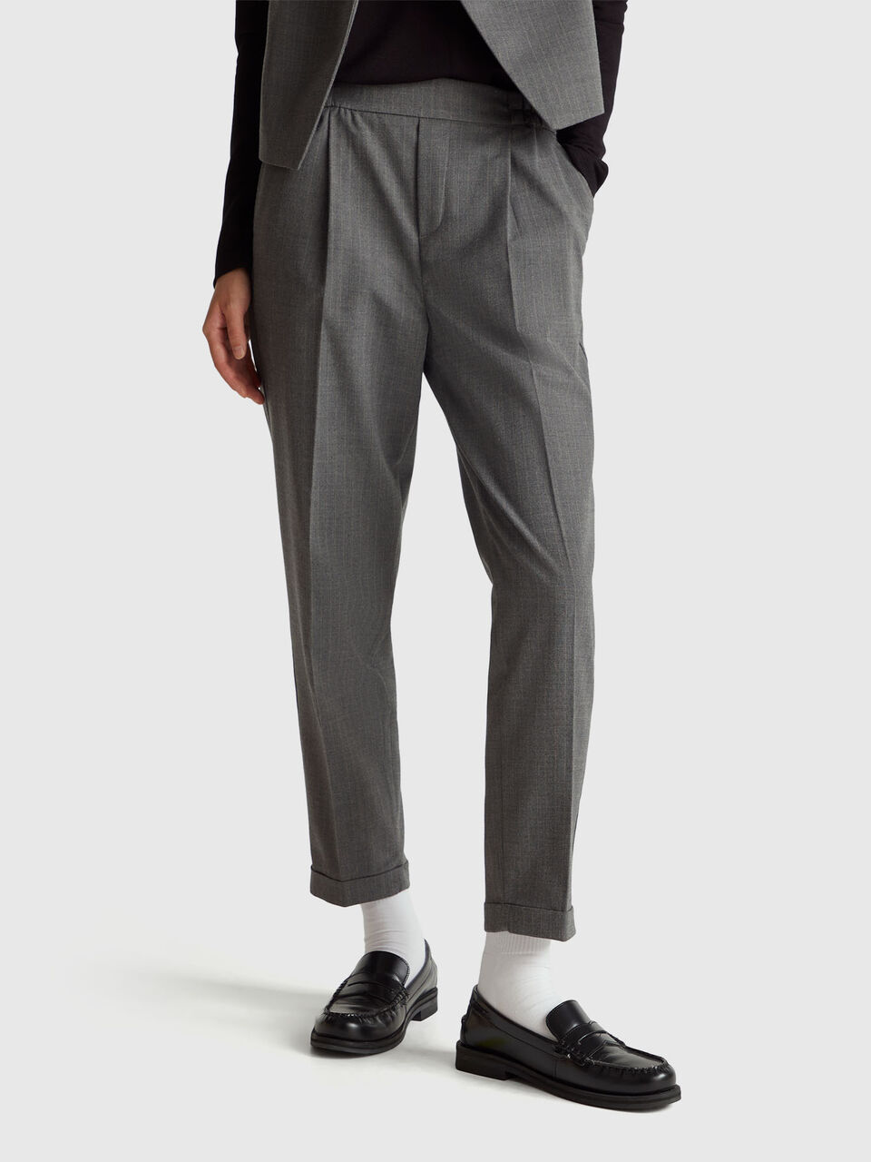 Pinstripe flannel trousers