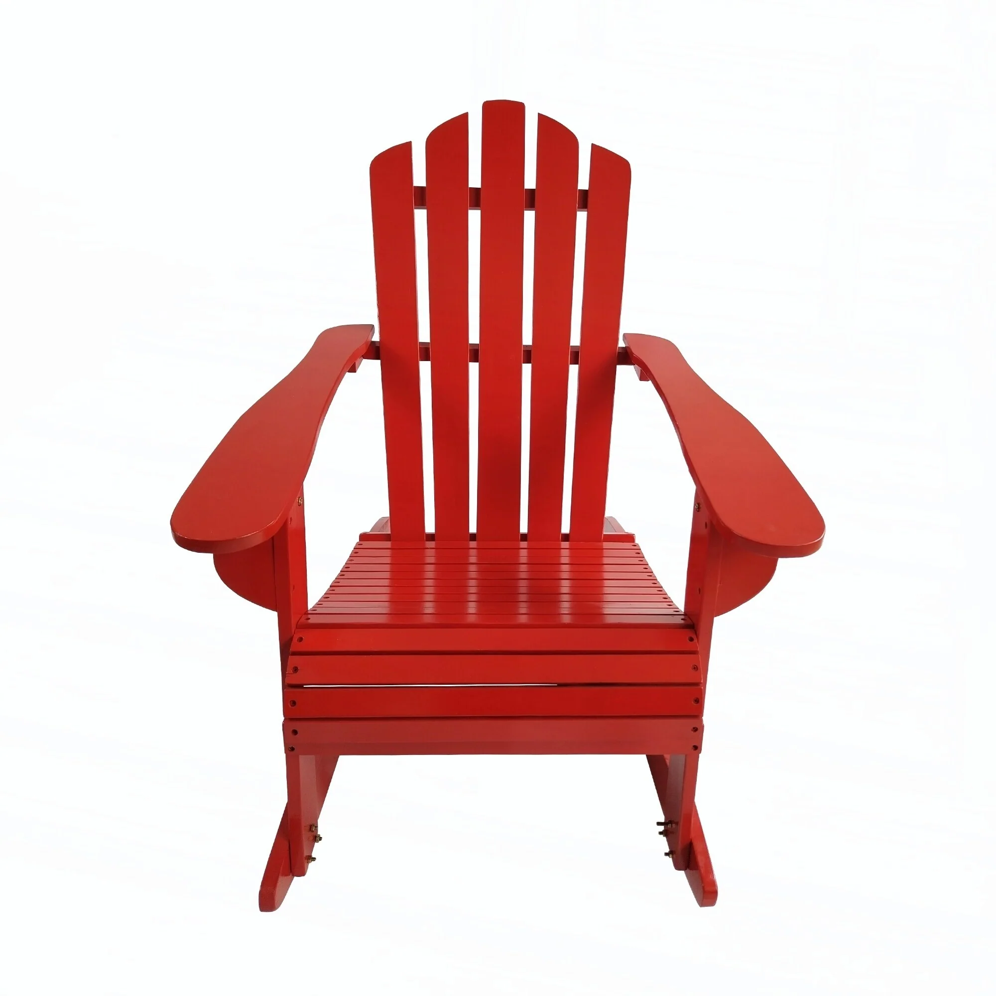 Reclining Wooden Outdoor Rocking Adirondack chair, Red
