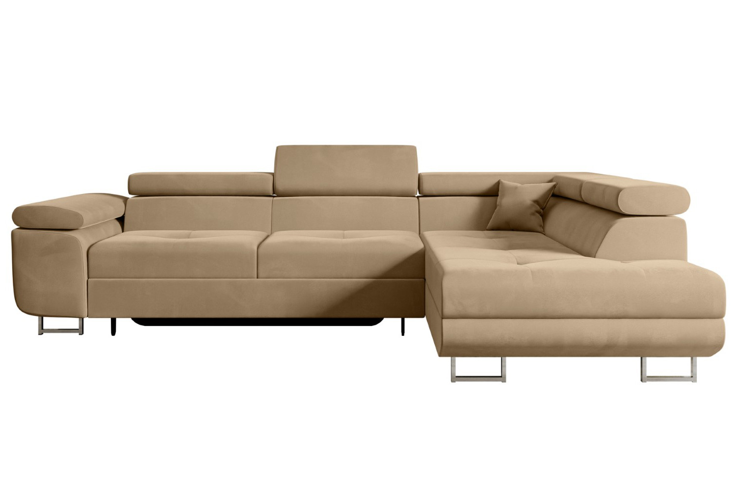 Narożnik z funkcją spania i pojemnikiem GUSA-L 256x165x84 cm Beżowy