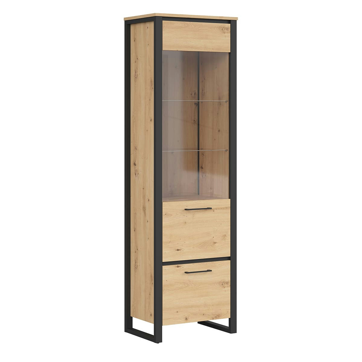 - Vitrine 2 portes naturel et noir