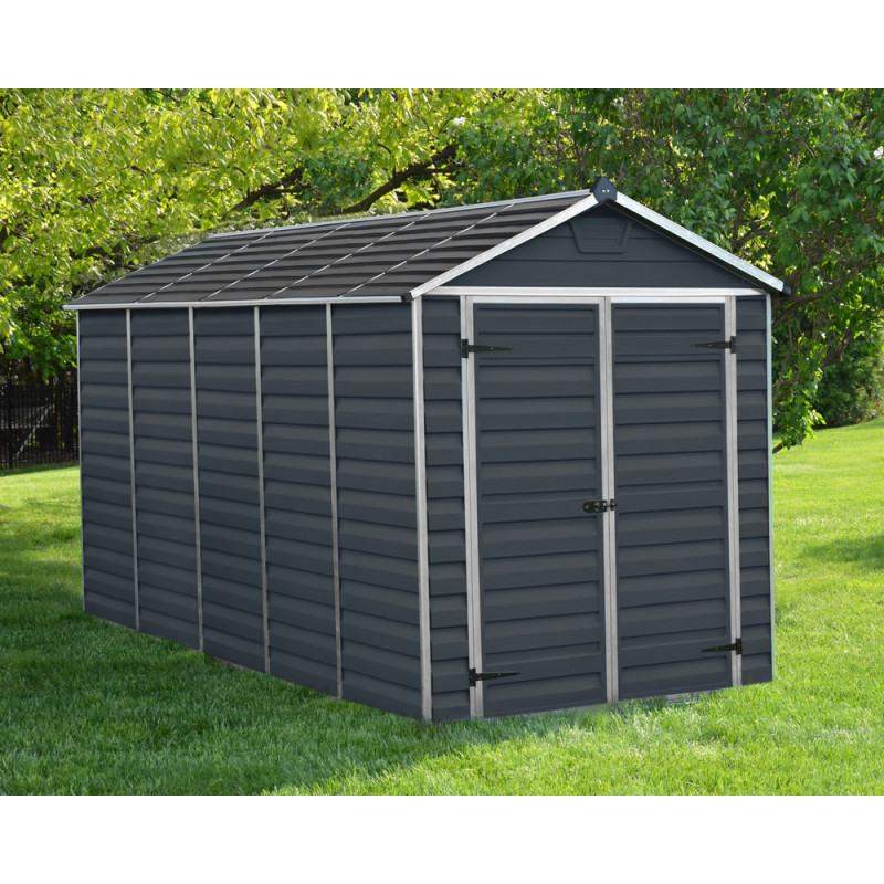 Abri de jardin en résine Skylight gris foncé 1,85 x 3,79 x 2,17 m CANOPIA