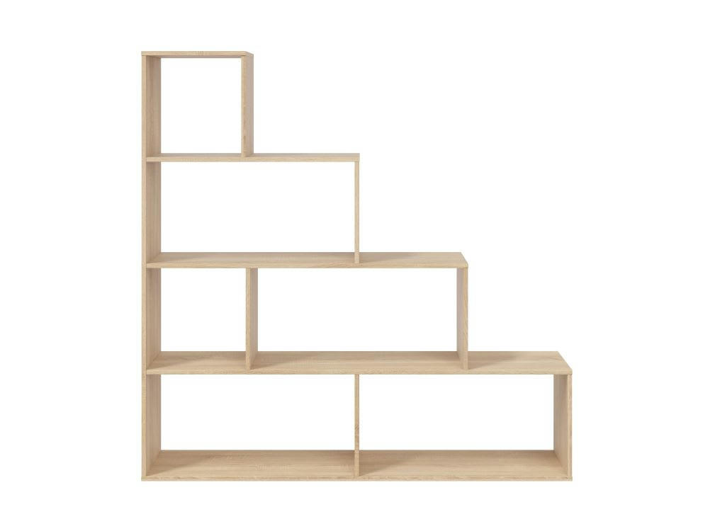 ANAÏS - Étagère escalier effet bois 7 cases L145cm x H145cm