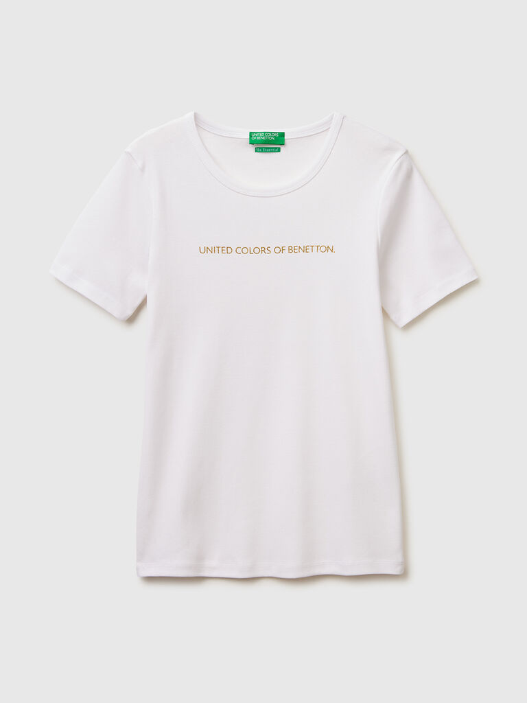 Short sleeve t-shirt with glitter logo