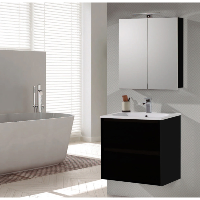 Ensemble de salle de bain Melanie Plus noir 60 cm THYS