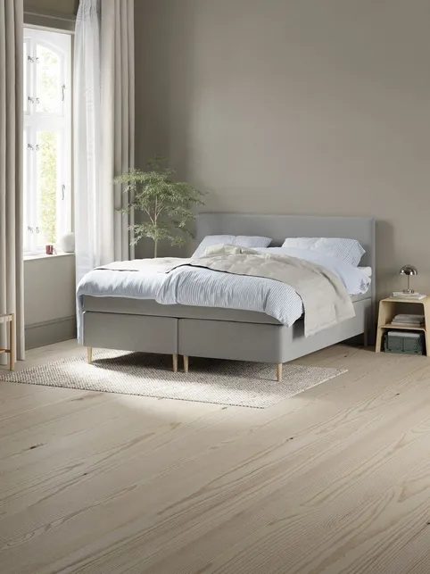 Kontinentalseng 90x200cm SOKNA + VOLA grå-23 Medium