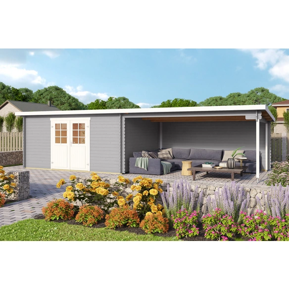 Anbau für Gartenhaus »Malta«, Holz, BxHxT: 411 x 211 x 338,9 cm (Außenmaße)