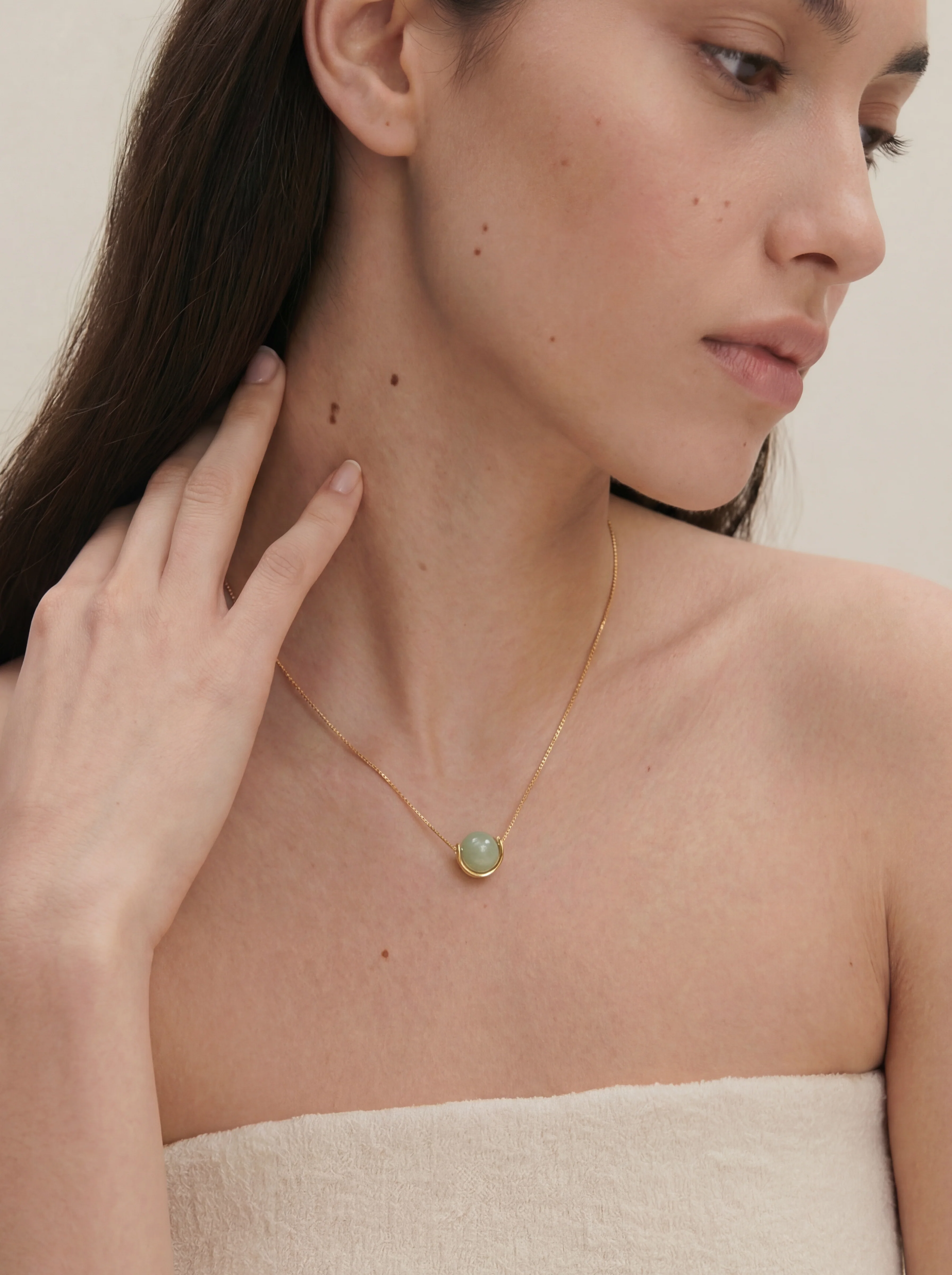 Equinox — Green Bead Jade Necklace