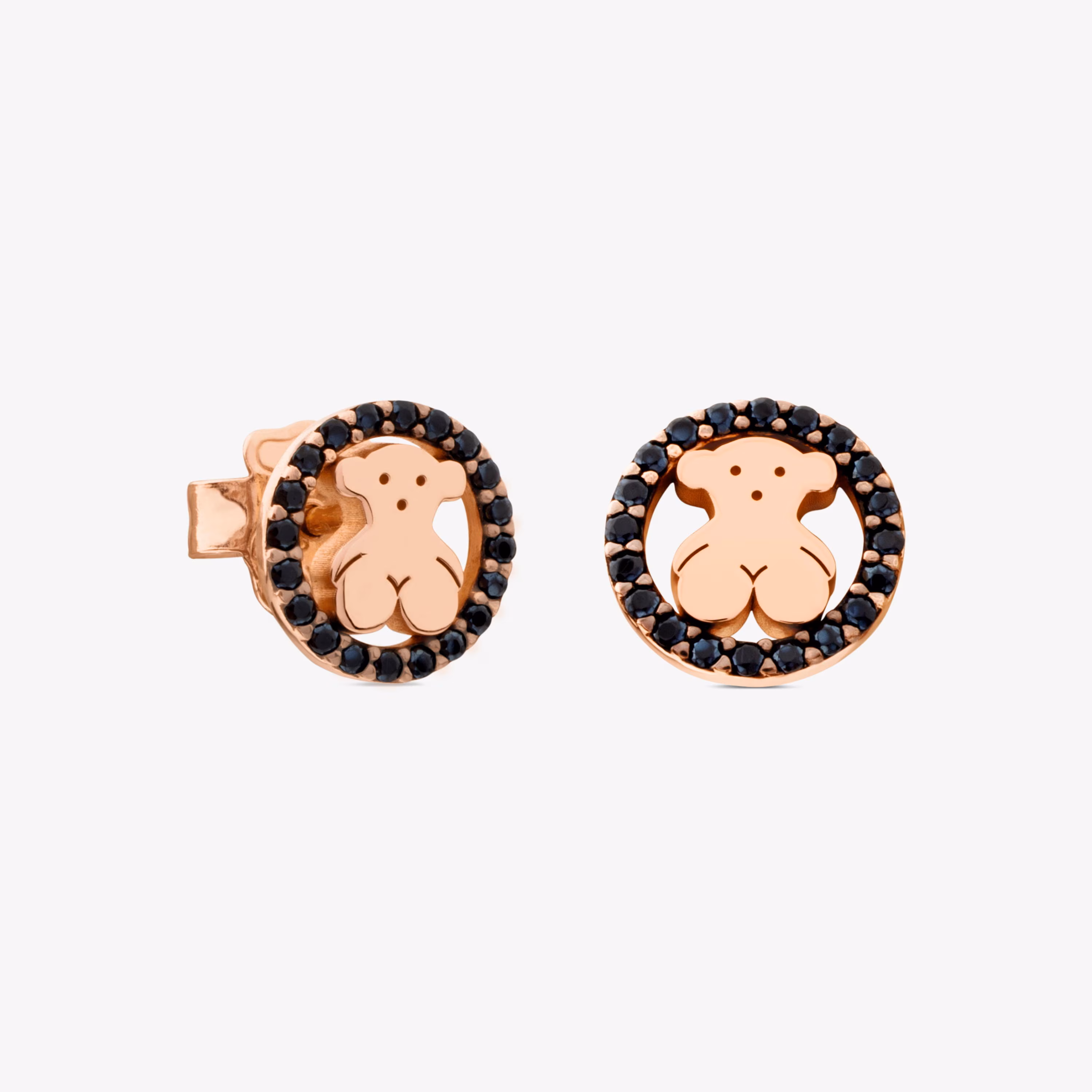 Pendientes Camille con baño de oro rosa 18 kt sobre plata y espinela Camille