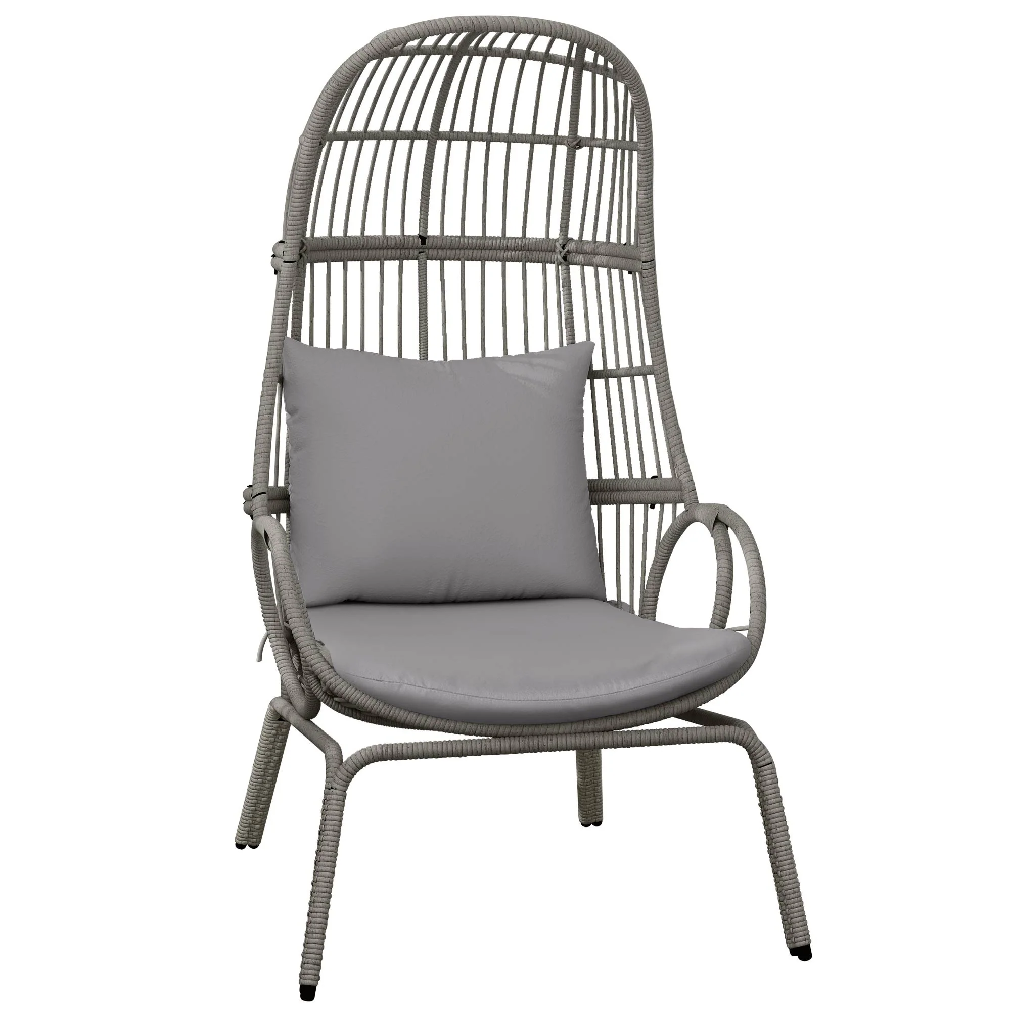 Moasis Outdoor Narrow Wicker Egg Chair Basket with Cushions