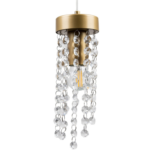 Lampa wisząca złoto-przezroczysty GEA 5xE27x20W wym: 120x28x28 cm Polux