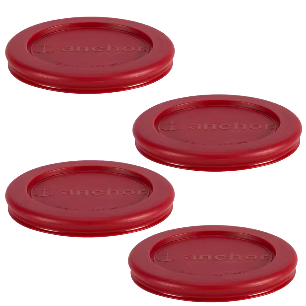 Anchor Hocking Plastic Lid Set, Red, 4-pc x 1-Cup