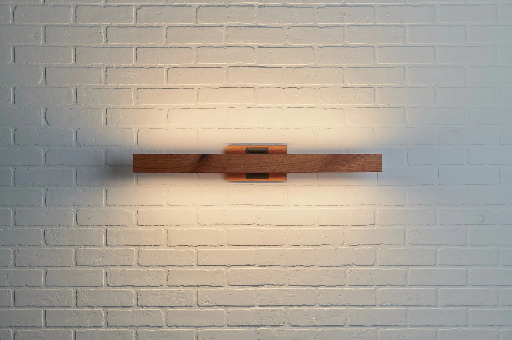 Seks Linear Vanity | Minimalist Lighting | MCM LED Light | Bathroom Lighting | Brass Wood Light | Horizontal Wall Sconce | Wood Vanity