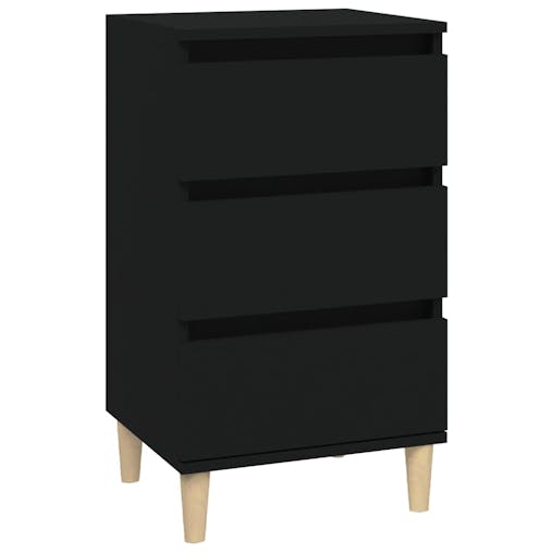 NNEVL Bedside Cabinet Black 40x35x70 cm Engineered Wood