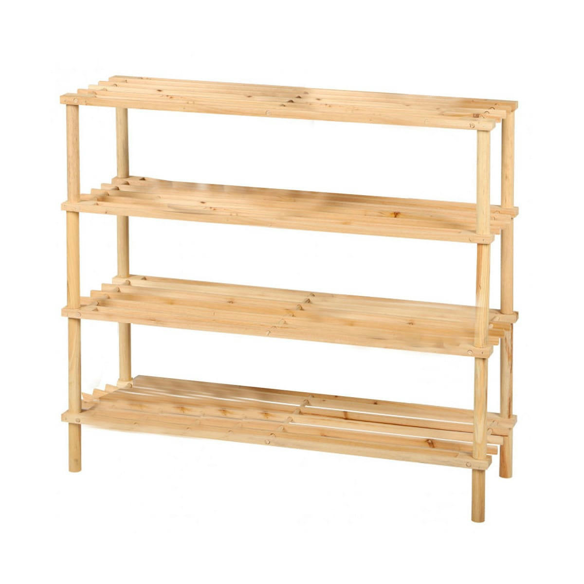 WOOD AND CO - Étagère à chaussures en bois 4 niveaux - 74x26x64cm