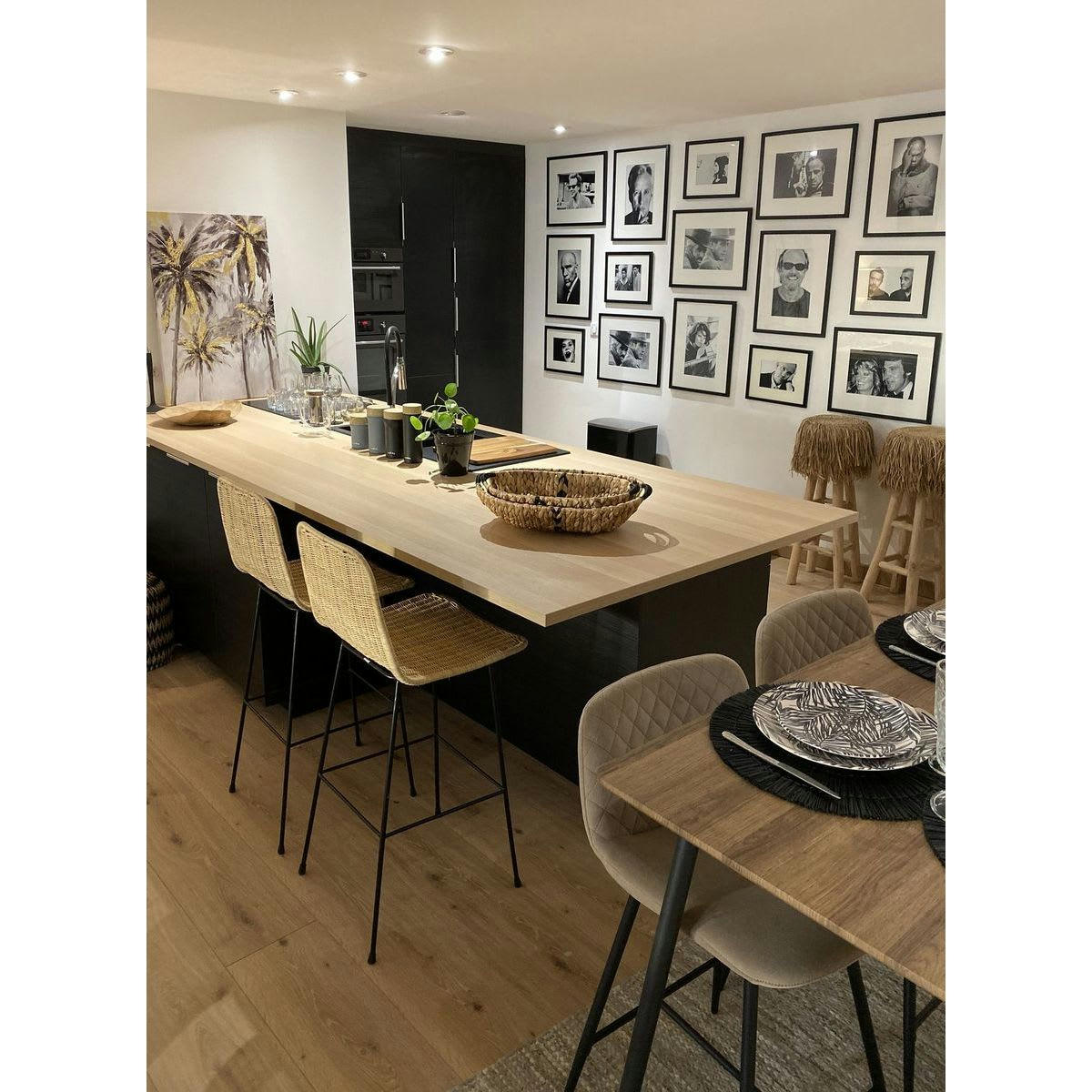 TARA - Lot de 2 chaises de bar en rotin