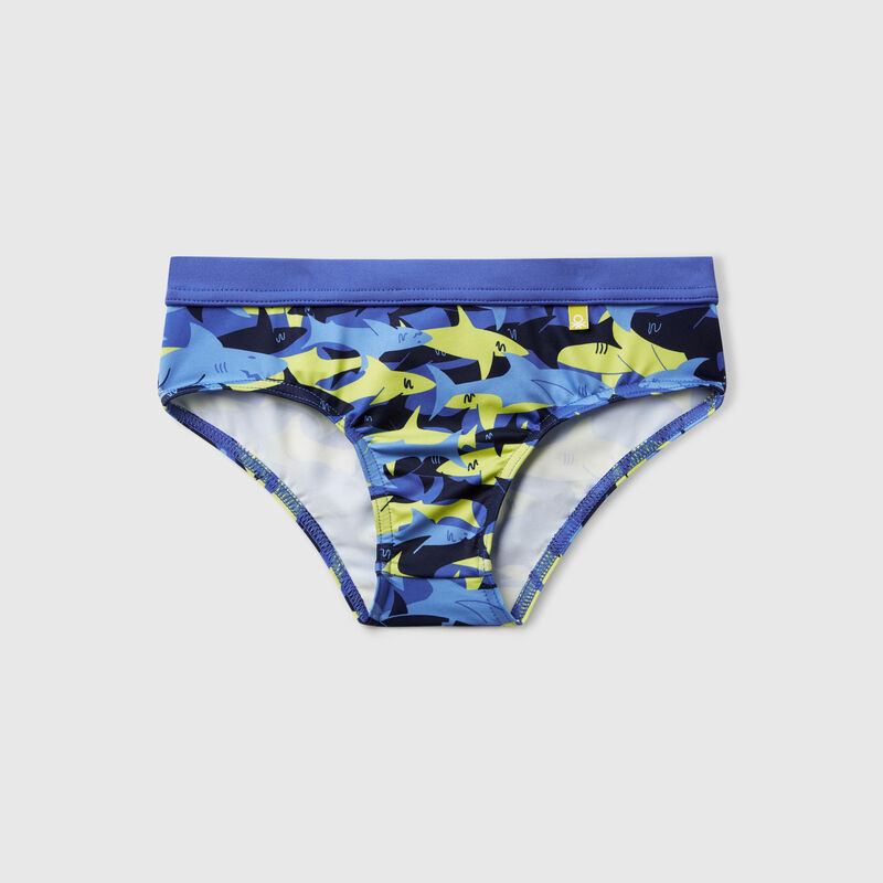 Swim bottoms with shark print