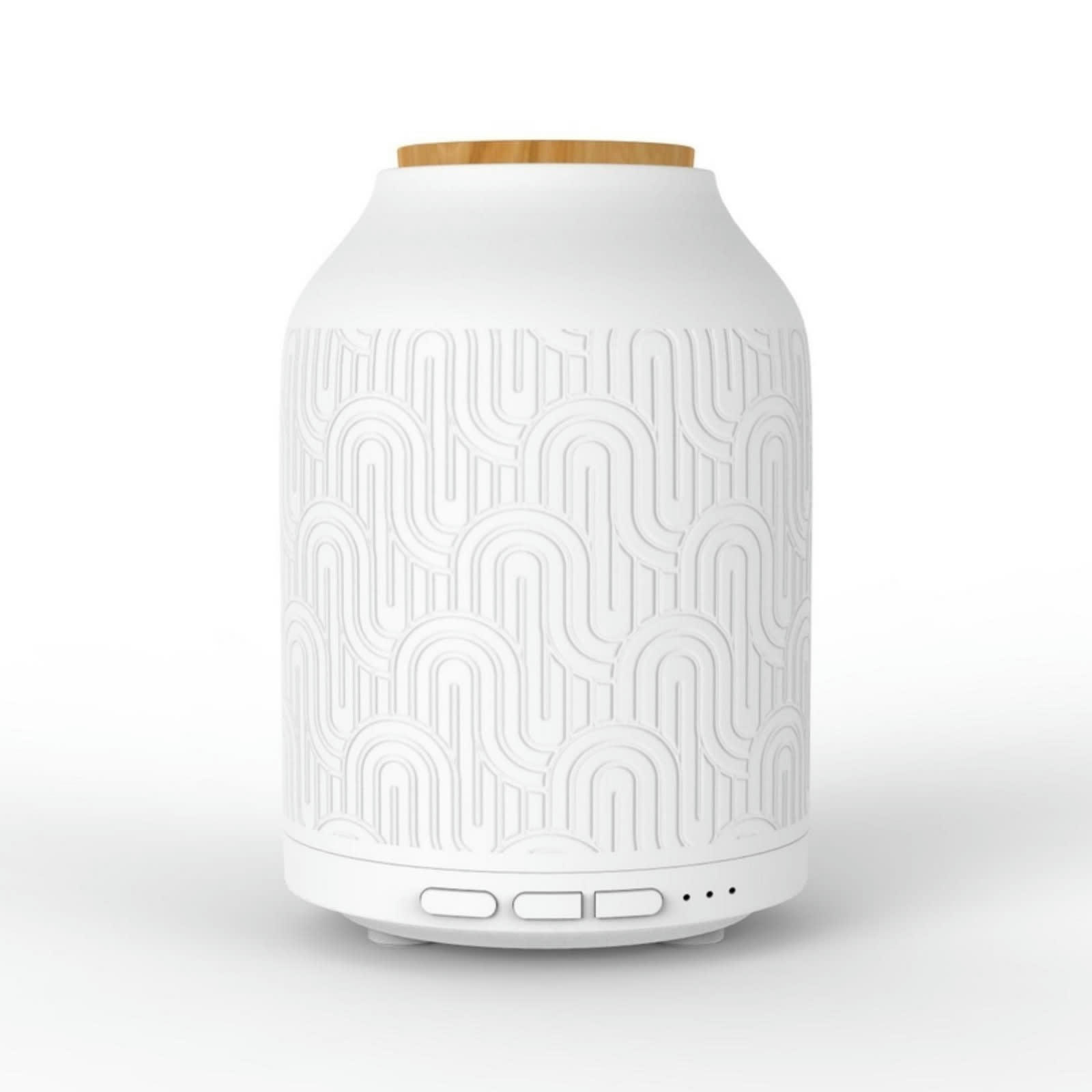 PRAGUE - Diffuseur d'huiles essentielles connecté en céramique blanc - H 15cm