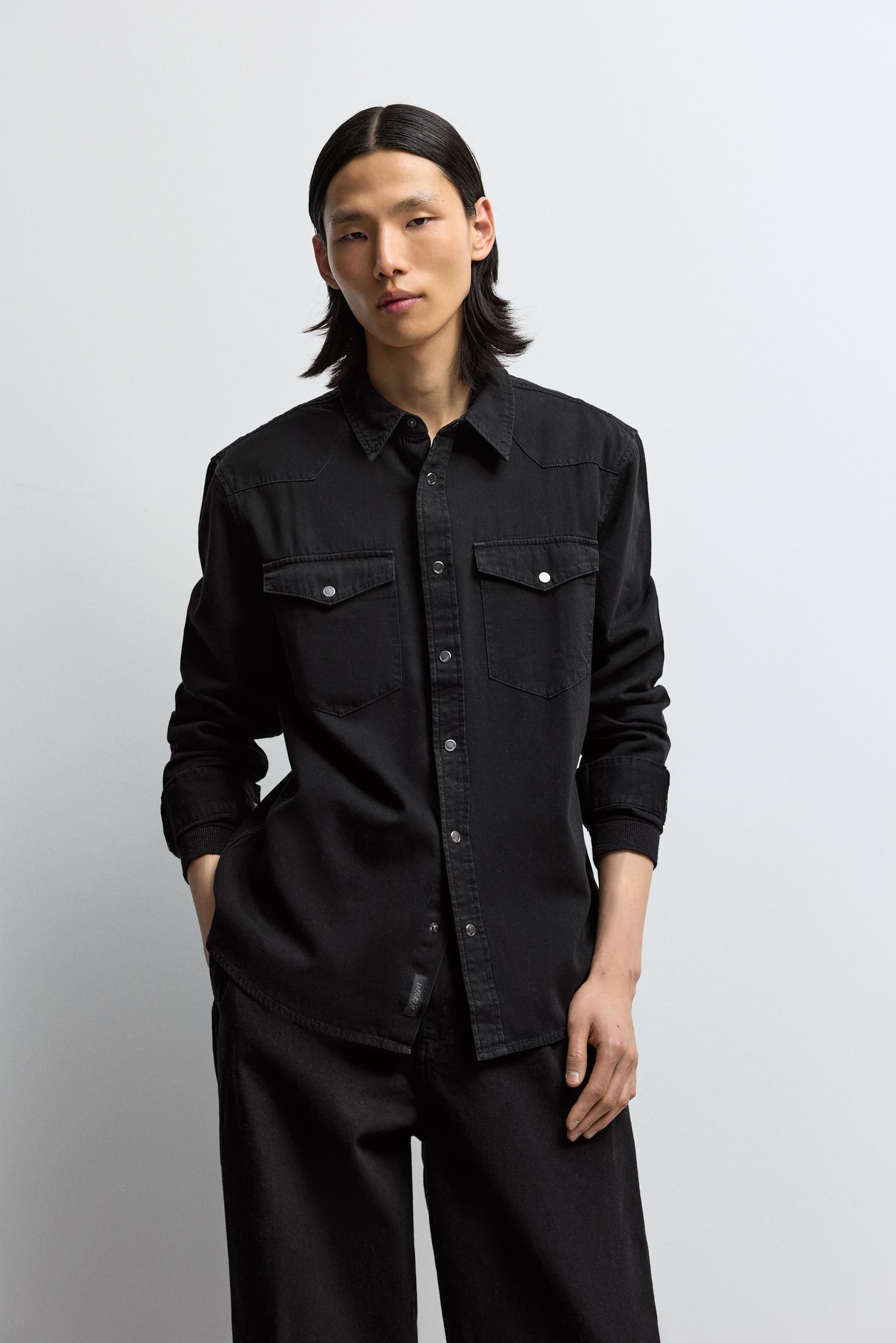 Camisa denim bolsillos