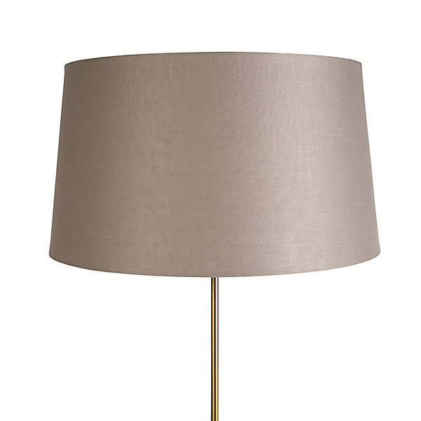 Lampadaire en bronze avec abat-jour en lin taupe 45 cm réglable - Parte