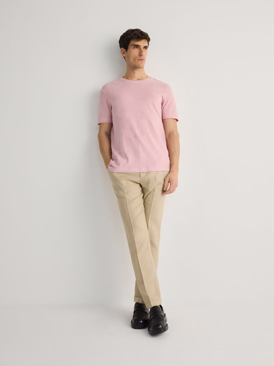 Regular Fit T-Shirt With Linen Blend