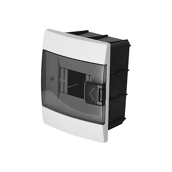 Coffret électrique encastré 4 modules Tableau électrique nu blanc fumé, 140 x 173 x 104 mm, HOROZ