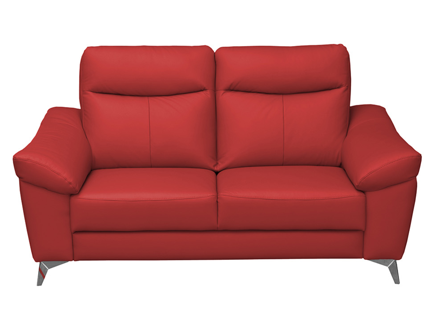 Sofa dwuosobowa Luna 2 nierozkładana skóra naturalna czerwona