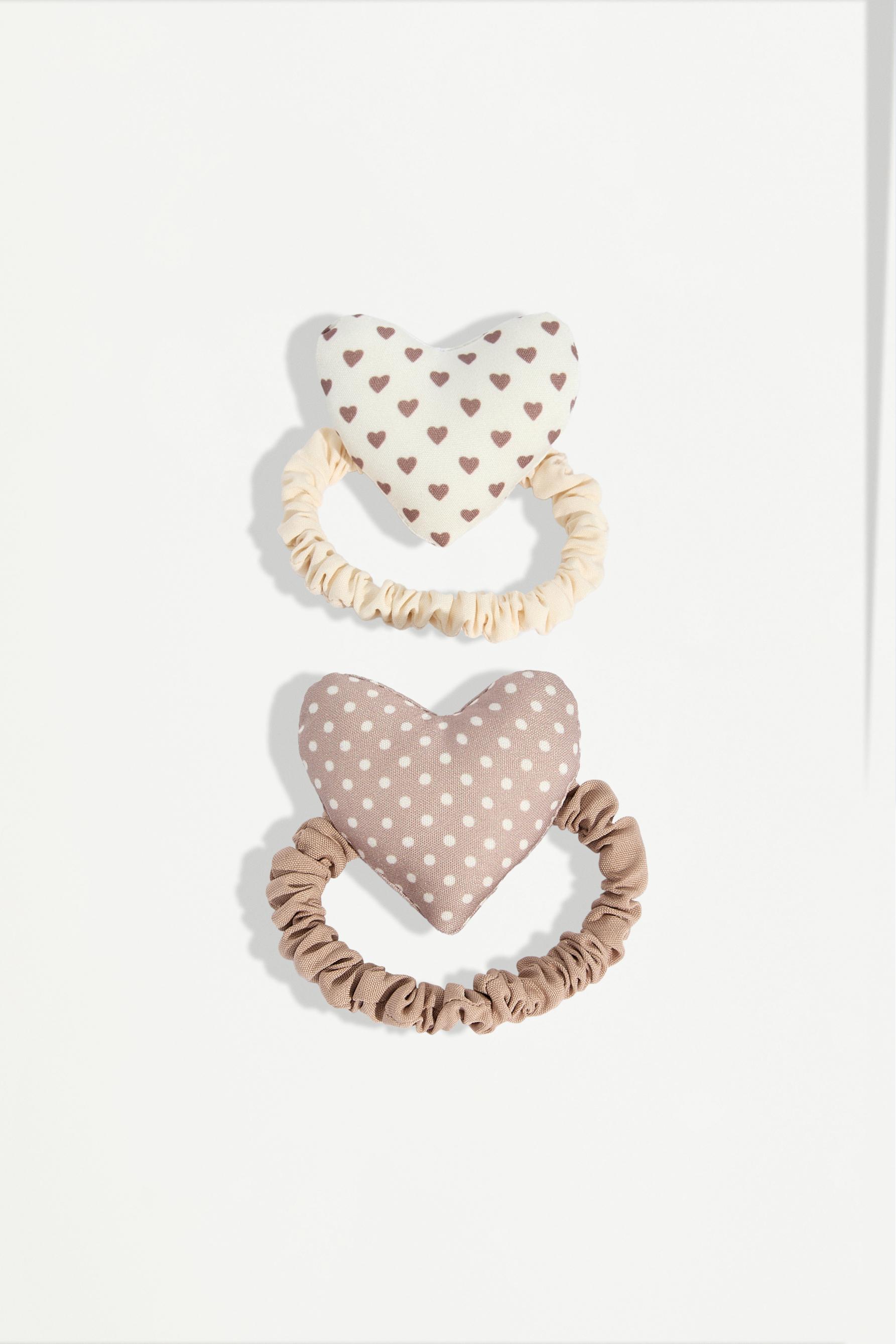 Scrunchies finos corazón (Pack 2)