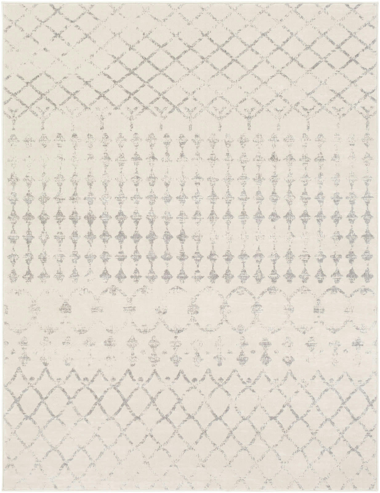 SOFIA - Tapis Berbère Ethnique Blanc Cassé/Gris 120x170