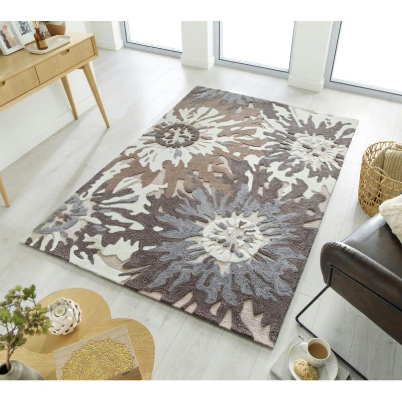 SOFT - Tapis Design floral naturel Zest 120 x 170