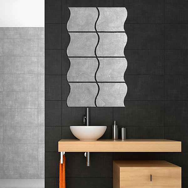 8 stickers miroirs vagues - Autocollants stickers adhésifs effet miroir
