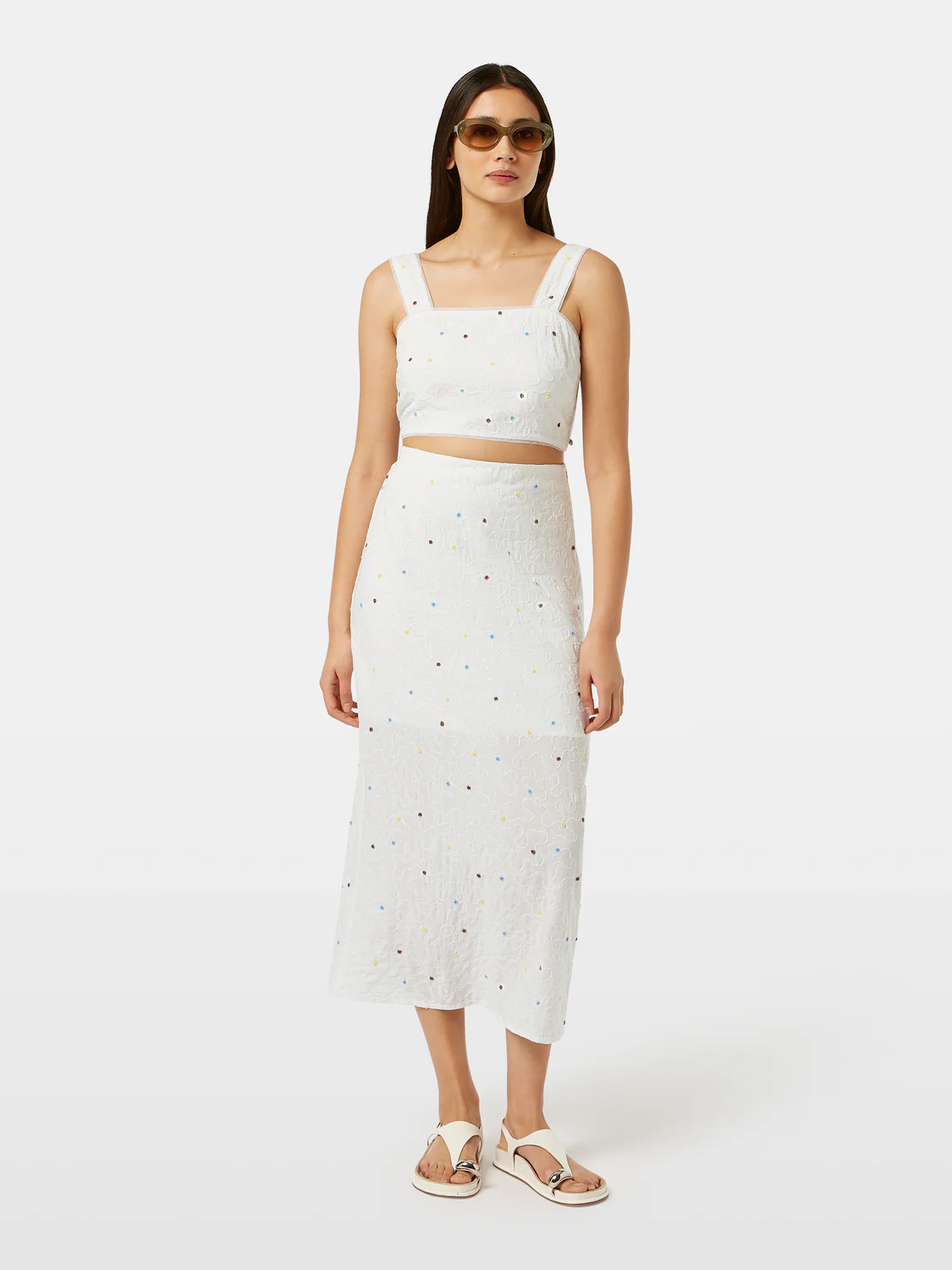 Beaded Crop Tank Top