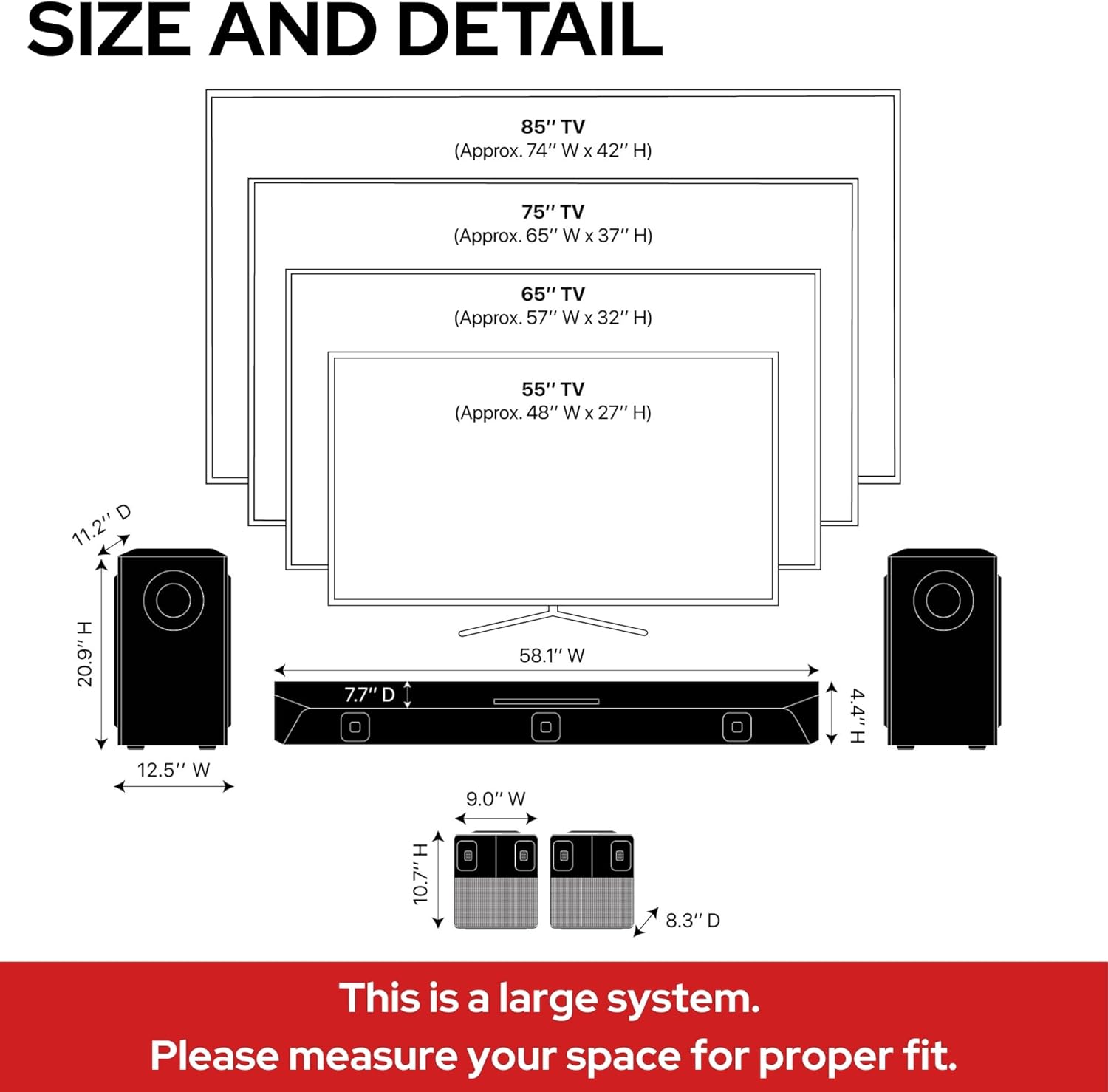 Nakamichi Dragon 11.4.6-Ch Surround System w Dolby Atmos/DTS:X Pro (Pro Cinema Engine)  HiFi AMTs  Dual-Opposing 8 Subs  Bipolar Surr  6 Discrete Height Ch  3000 Watts Max Output. AVR-Grade Soundbar