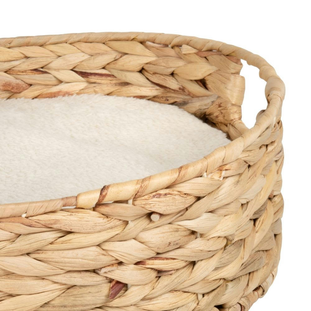 LUCIFER - Panier pour chat en jonc de mer marron