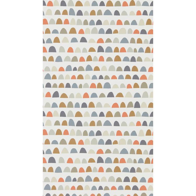 Scion Irregular Half Moon Shape Nutmeg Paprika Jet Wallpaper