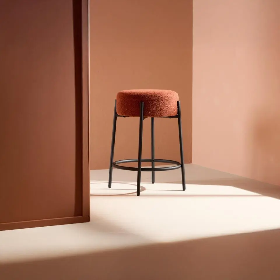 Barstoel Rood Stof - Zithoogte 60cm - Tucson