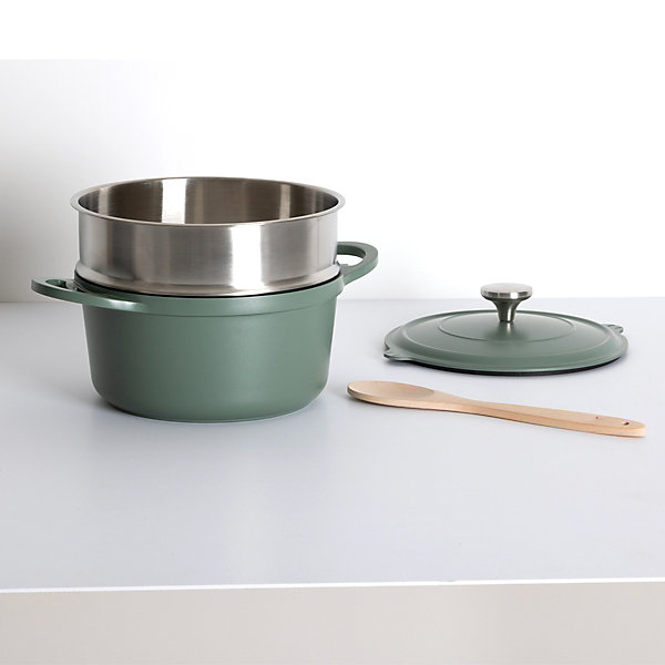 Cuiseur vapeur D24cm fonte d'aluminium vert - Vert olive- 5five