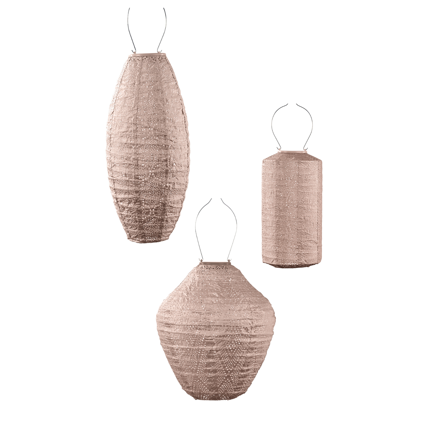 Lumiz solar lampion - roze set - 3 stuks