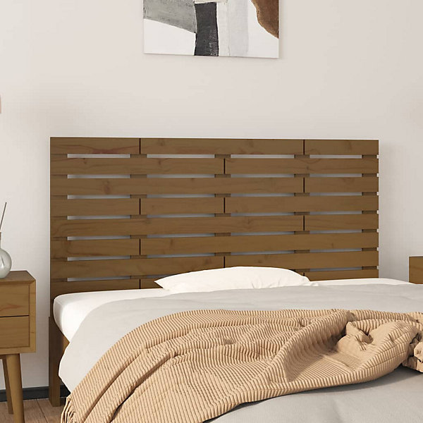 824736 vidaXL Tête de lit murale Marron miel 146x3x63 cm Bois massif de pin
