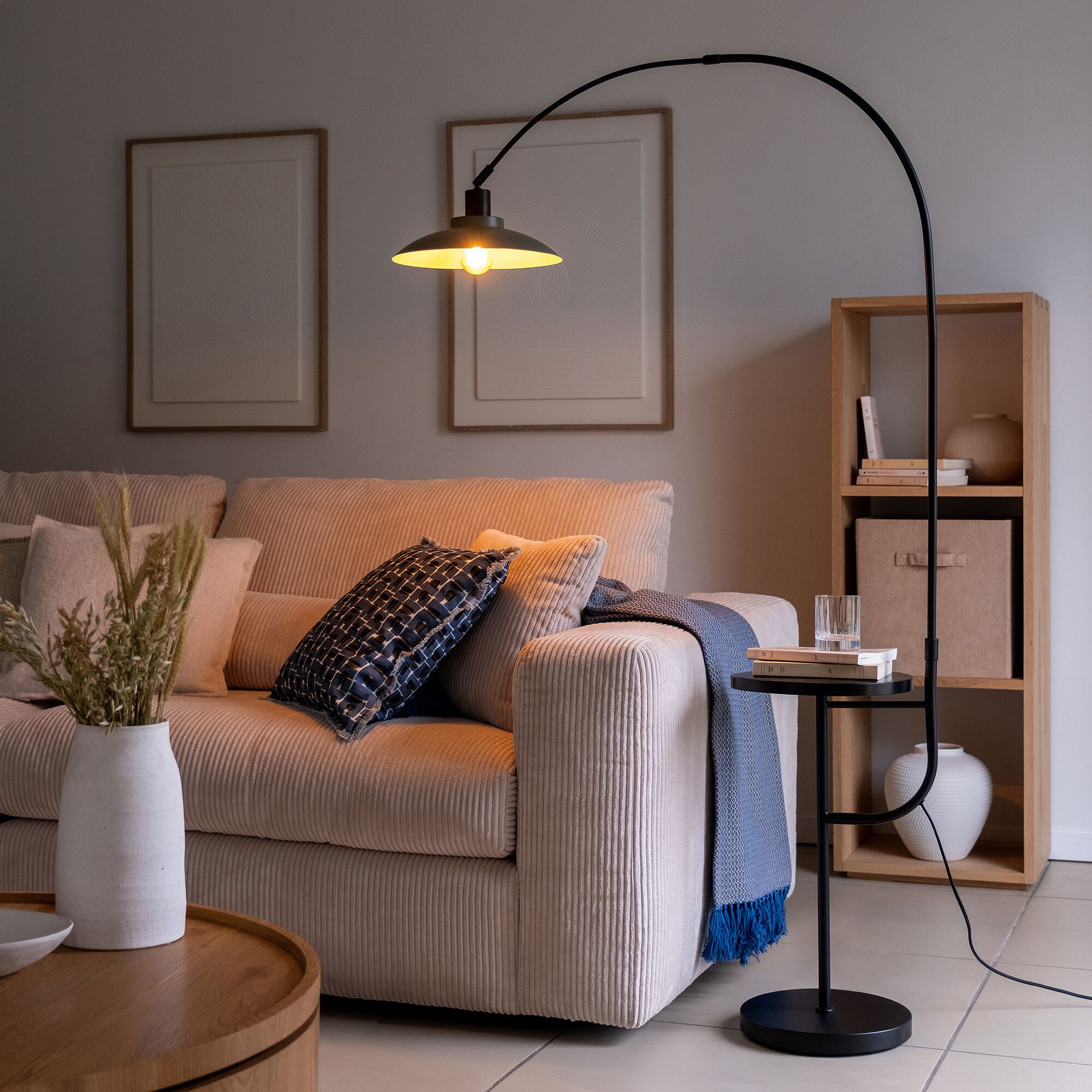 MILNA - Lampadaire arc électrifié en métal - noir